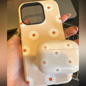 Floral matching phone and AirPods cases